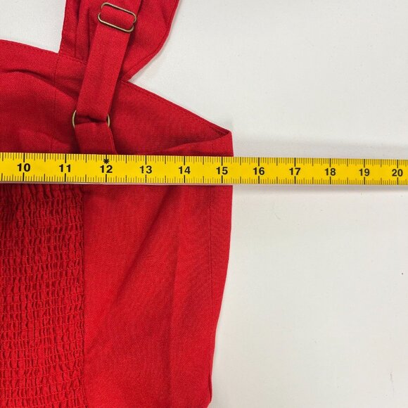 NWOT Farm Rio Stretch Linen Blend Cami Maxi Dress Size M Classic RED - Picture 14 of 16